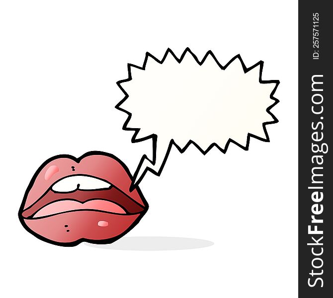 Open Mouth Cartoon Symbol With Speech Bubble