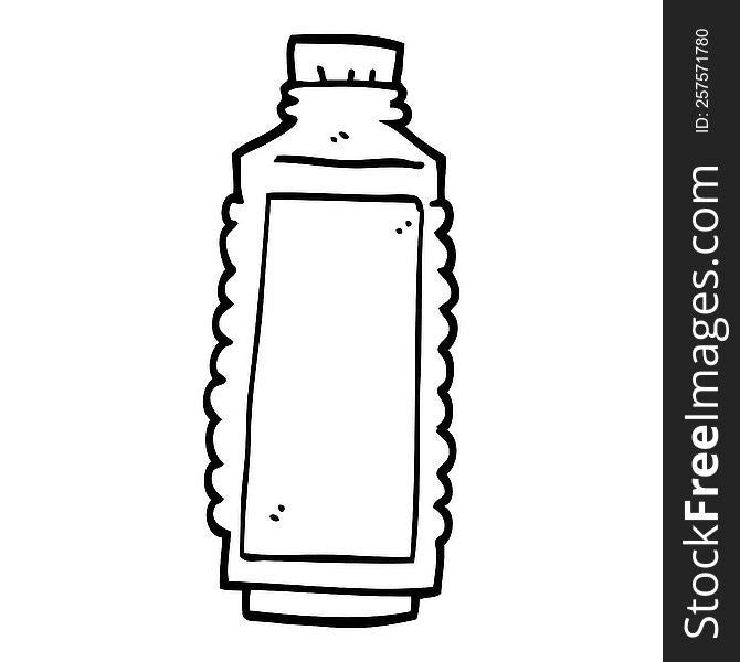 Line Drawing Cartoon Water Bottle