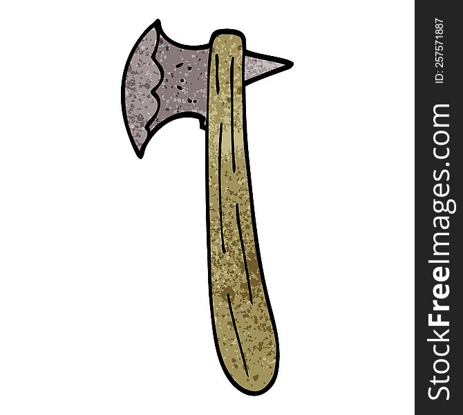 cartoon doodle old axe