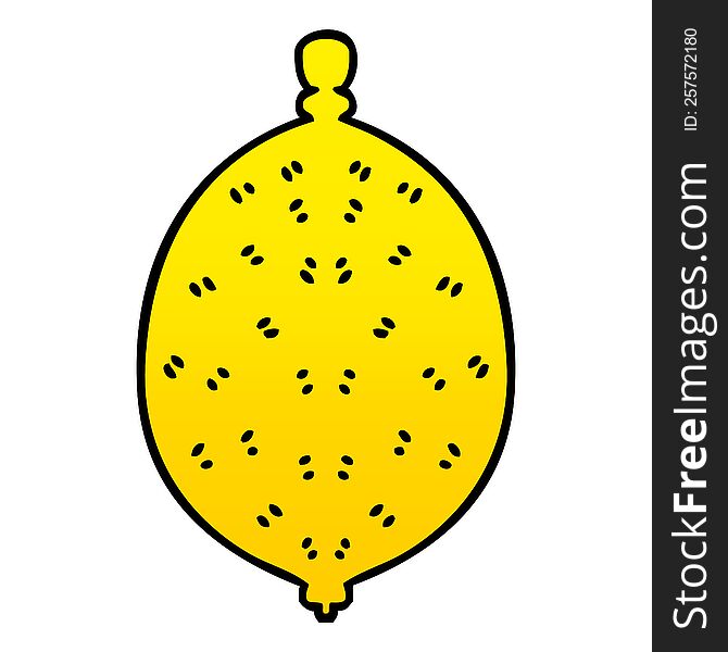 Quirky Gradient Shaded Cartoon Lemon