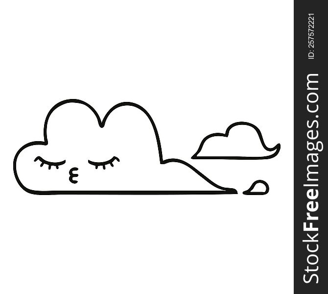 Line Drawing Cartoon Storm Cloud
