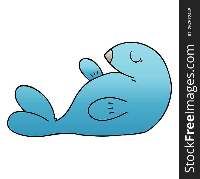 gradient shaded quirky cartoon seal. gradient shaded quirky cartoon seal