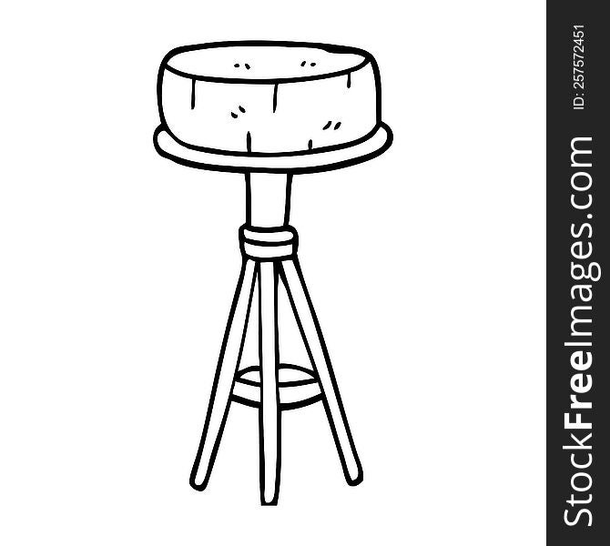 line drawing cartoon breakfast stool