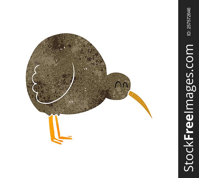 Retro Cartoon Kiwi Bird