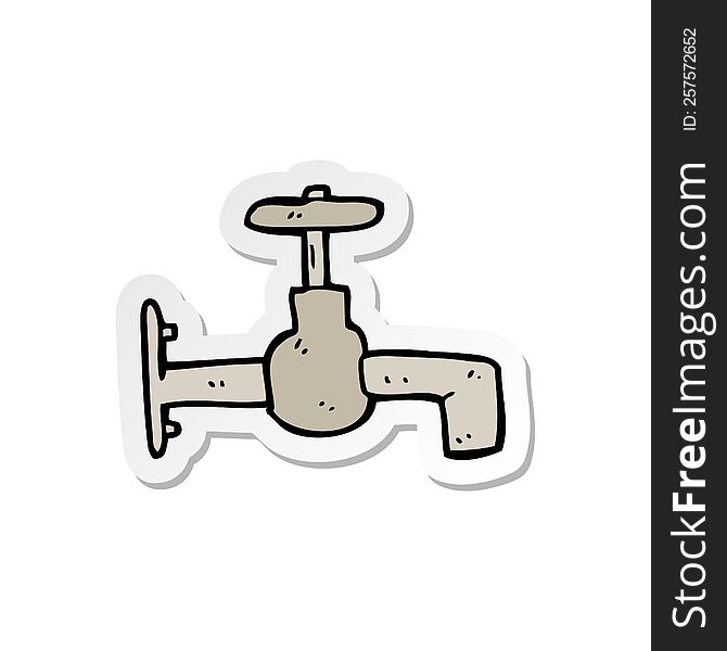 sticker of a cartoon faucet