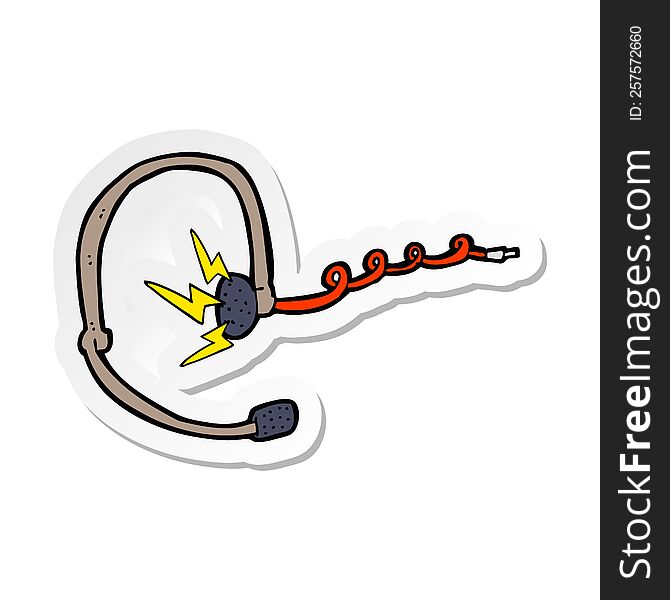 sticker of a cartoon call center headset