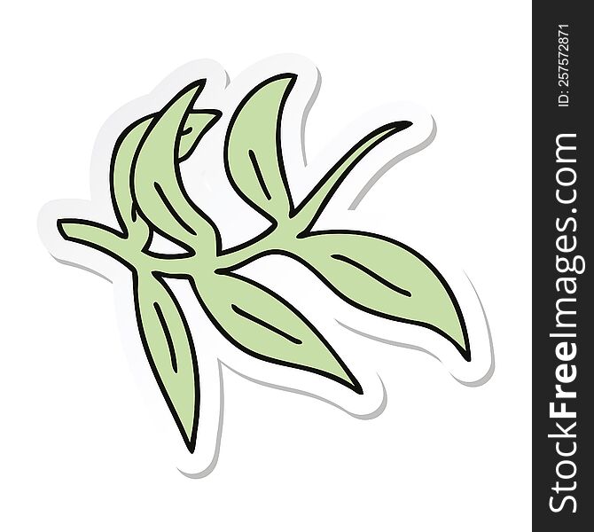 Sticker Of A Quirky Hand Drawn Cartoon Vines