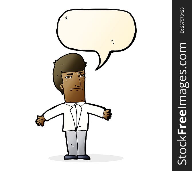 cartoon annoyed boss with speech bubble