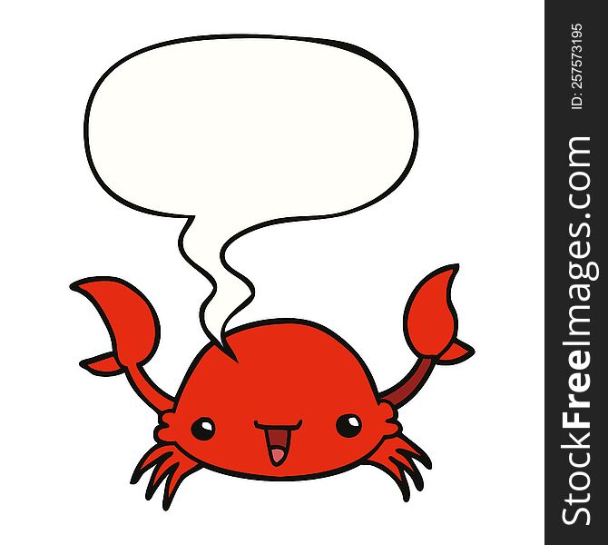 Cartoon Crab And Speech Bubble