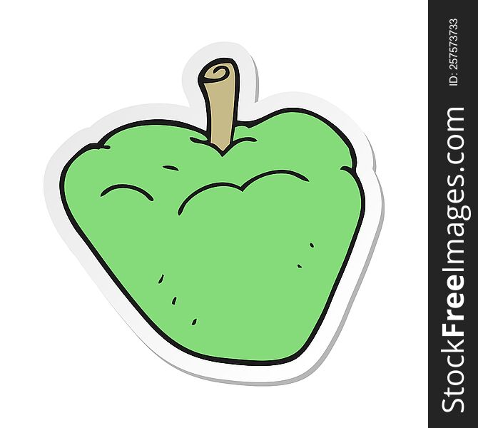 sticker of a cartoon organic apple