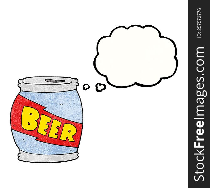 freehand drawn thought bubble textured cartoon beer can
