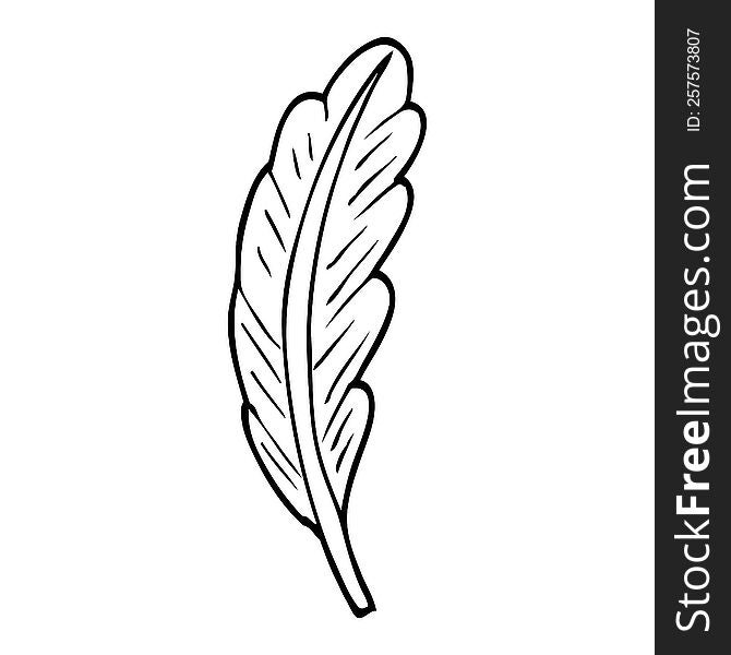 Line Drawing Cartoon White Feather