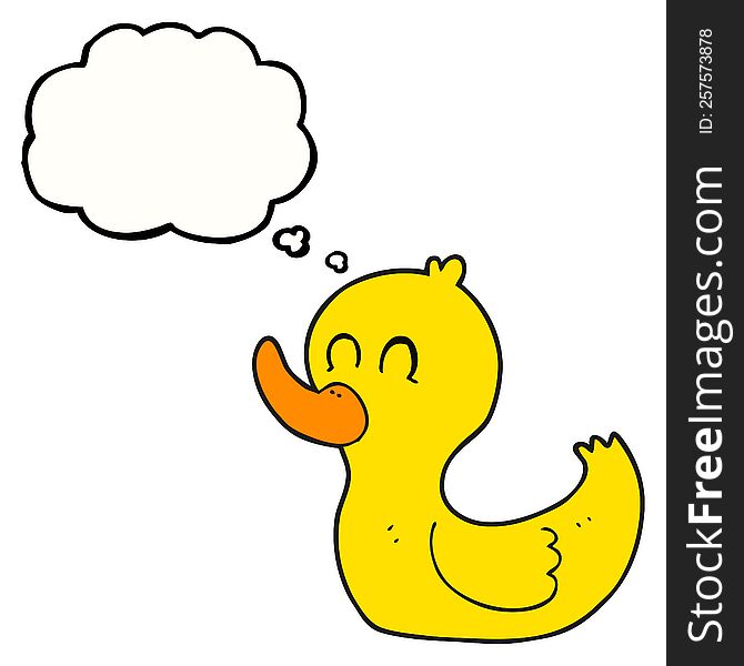 freehand drawn thought bubble cartoon cute duck