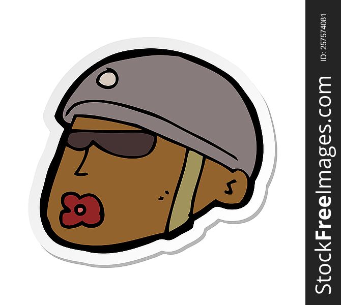 sticker of a cartoon policeman head