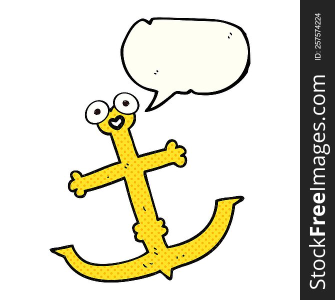 freehand drawn comic book speech bubble cartoon anchor