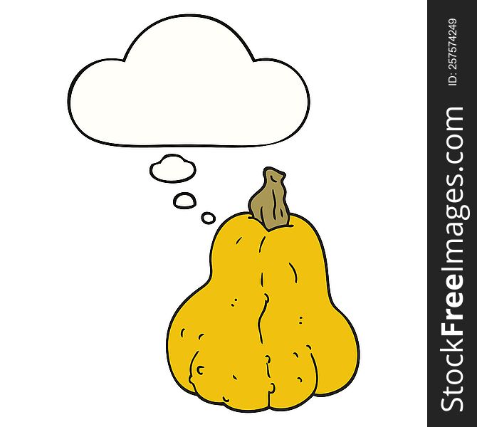 Cartoon Squash And Thought Bubble
