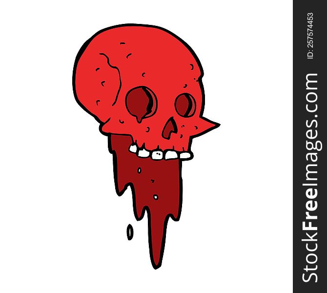 gross halloween skull cartoon