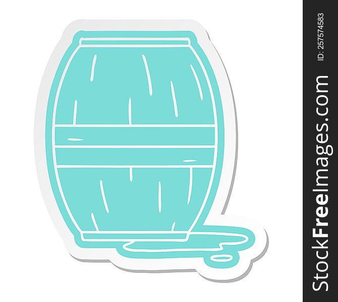 cartoon sticker of a wine barrel