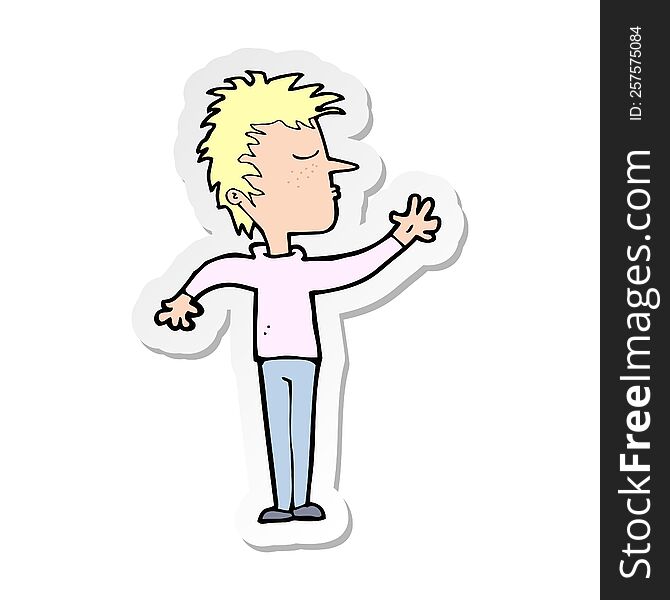 Sticker Of A Cartoon Dismissive Man