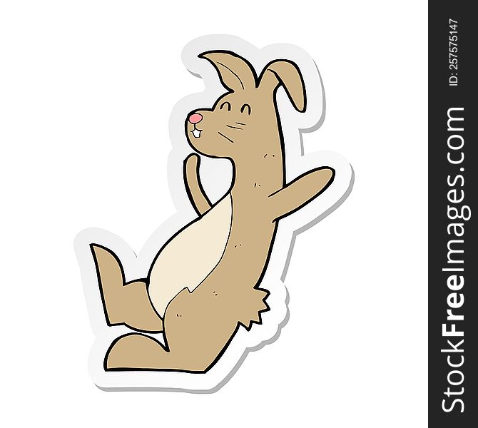sticker of a cartoon hare
