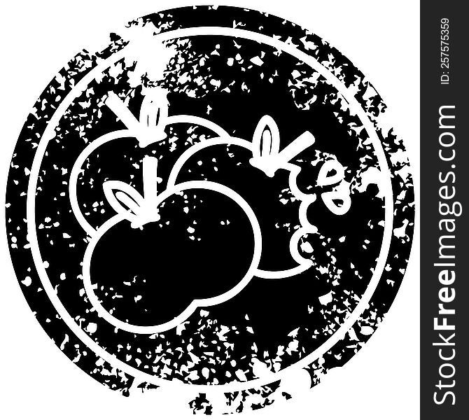 juicy apples distressed icon symbol