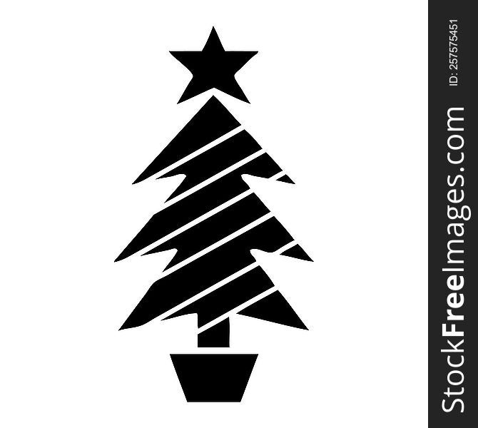 flat symbol of a christmas tree. flat symbol of a christmas tree