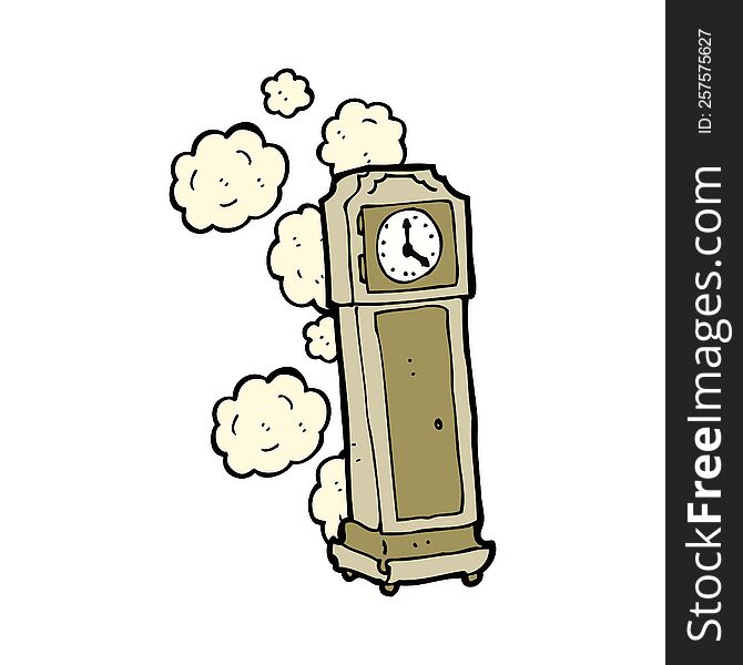 Cartoon Old Grandfather Clock