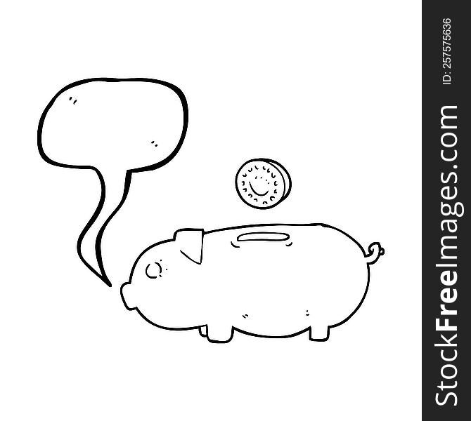 Speech Bubble Cartoon Piggy Bank