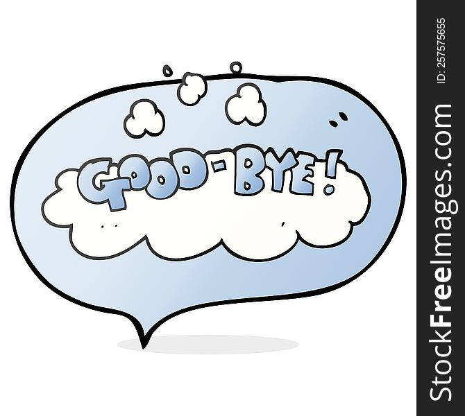 freehand drawn speech bubble cartoon good-bye symbol