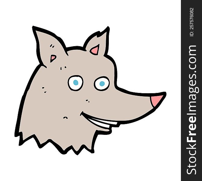 cartoon wolf head