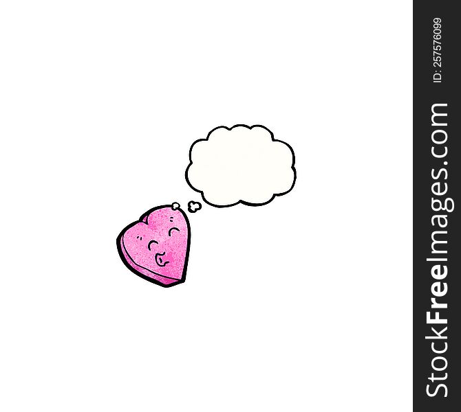 cartoon love heart with thought bubble
