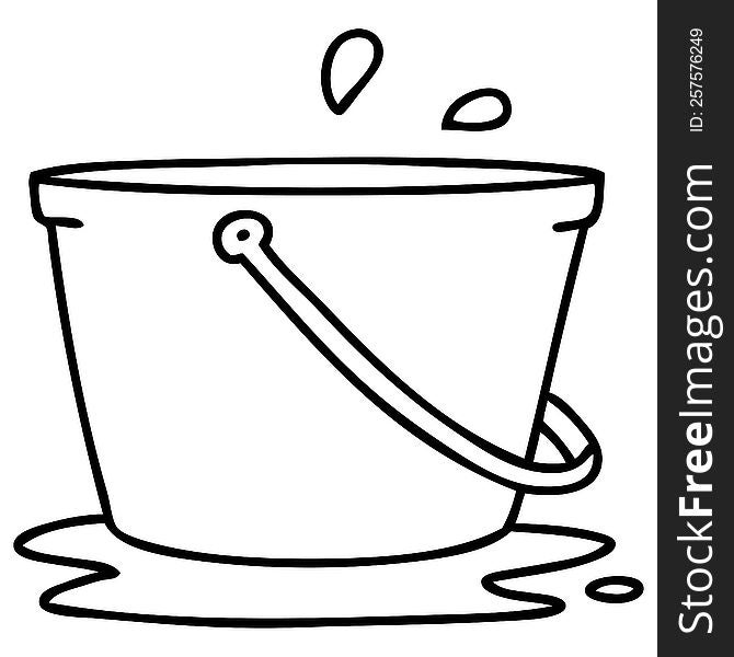 line doodle bucket full of water. line doodle bucket full of water