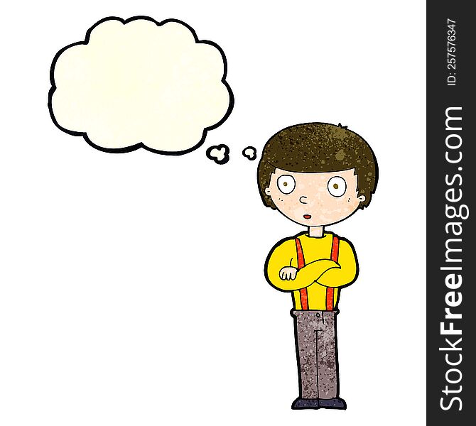 Cartoon Staring Boy With Thought Bubble