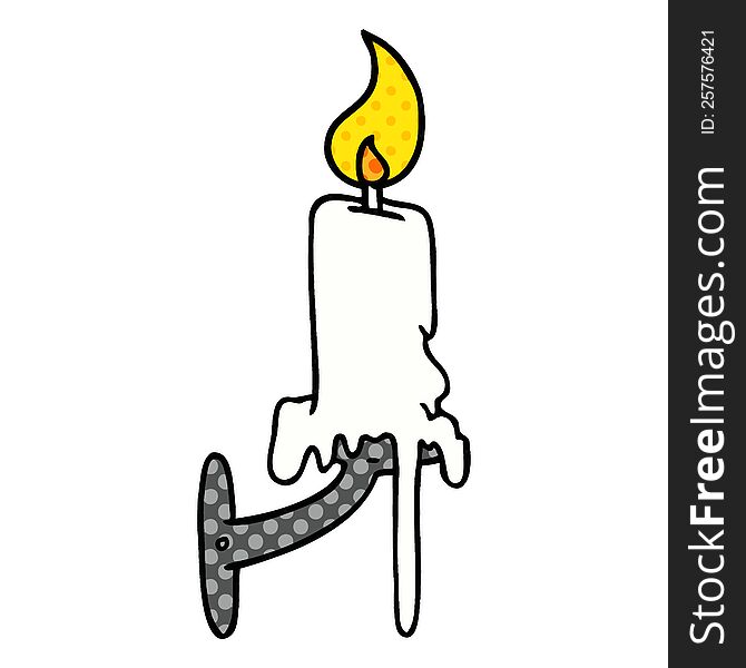 hand drawn cartoon doodle of a candle stick