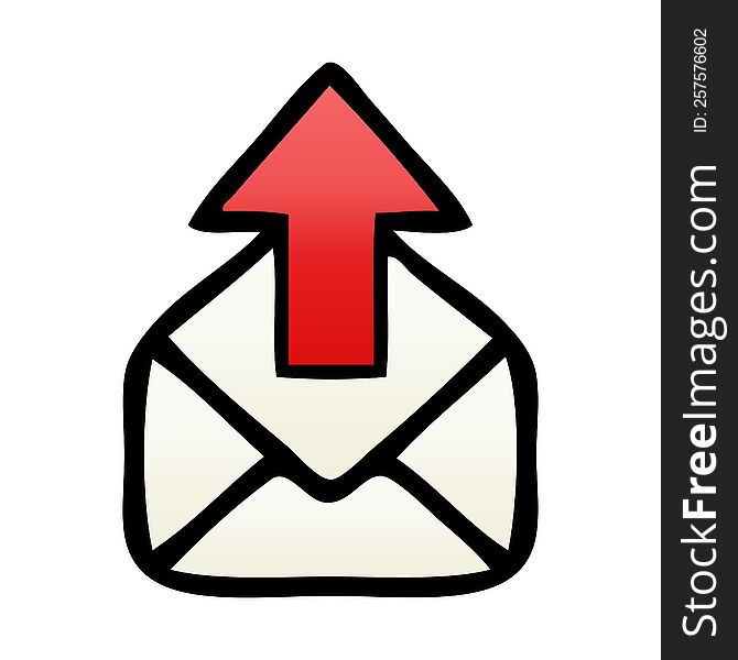 gradient shaded cartoon of a email sign
