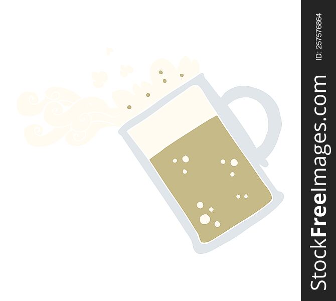 flat color illustration of pouring beer. flat color illustration of pouring beer