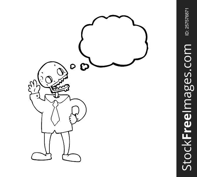 Thought Bubble Cartoon Zombie Businessman