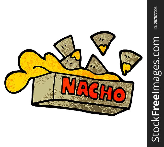 grunge textured illustration cartoon nacho box