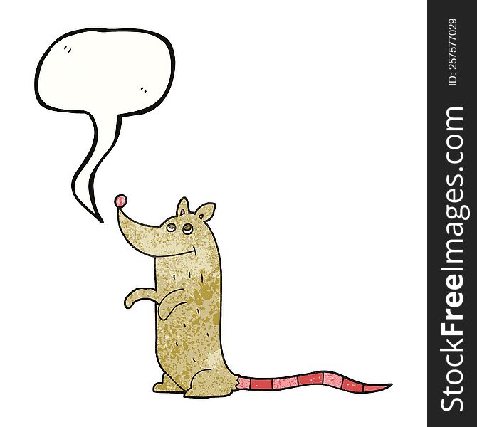 speech bubble textured cartoon rat