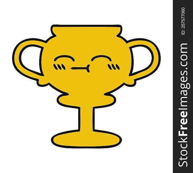 cute cartoon of a trophy. cute cartoon of a trophy