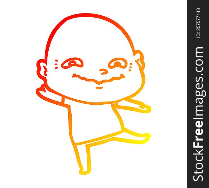 Warm Gradient Line Drawing Cartoon Creepy Guy