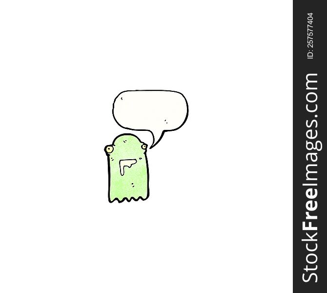 Cartoon Ghost With Speech Bubble