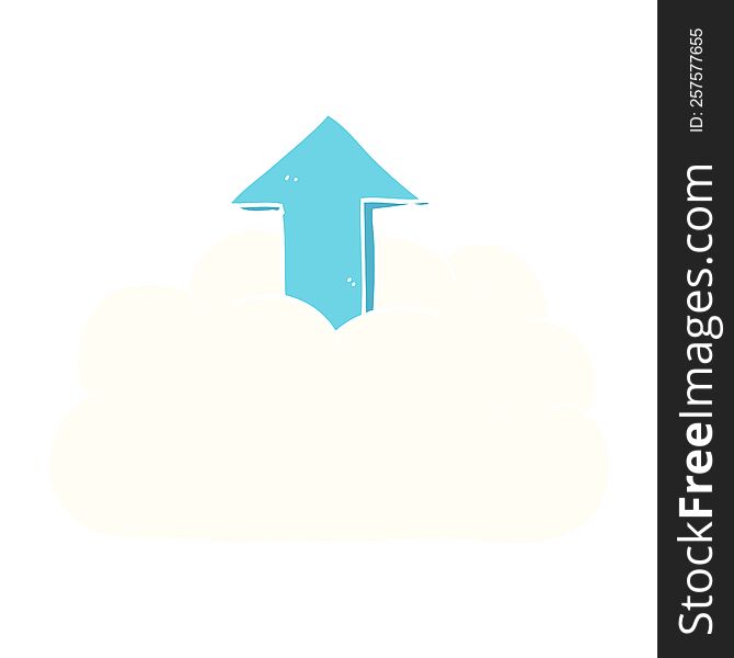 flat color illustration of upload to the cloud. flat color illustration of upload to the cloud