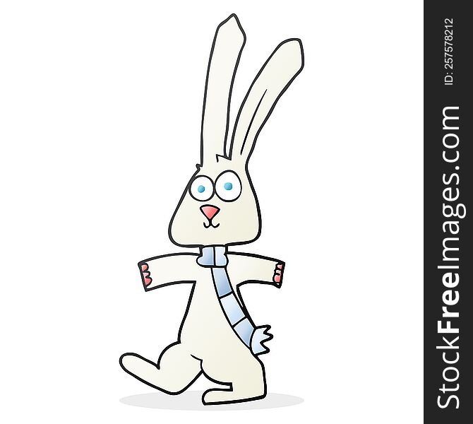 freehand drawn cartoon rabbit