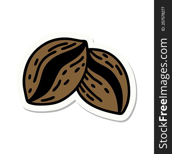 Tattoo Style Sticker Of Coffee Beans