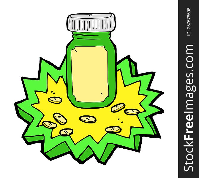 cartoon jar of pills