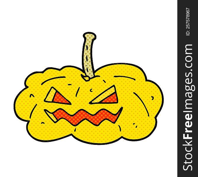 freehand drawn cartoon halloween pumpkin