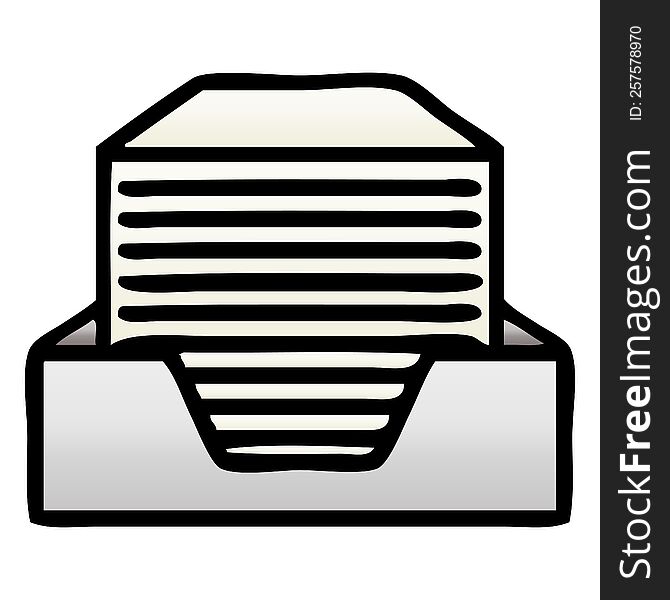 gradient shaded cartoon of a stack of office papers