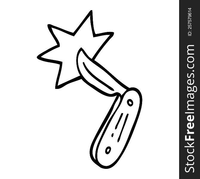 Line Drawing Cartoon Pen Knife