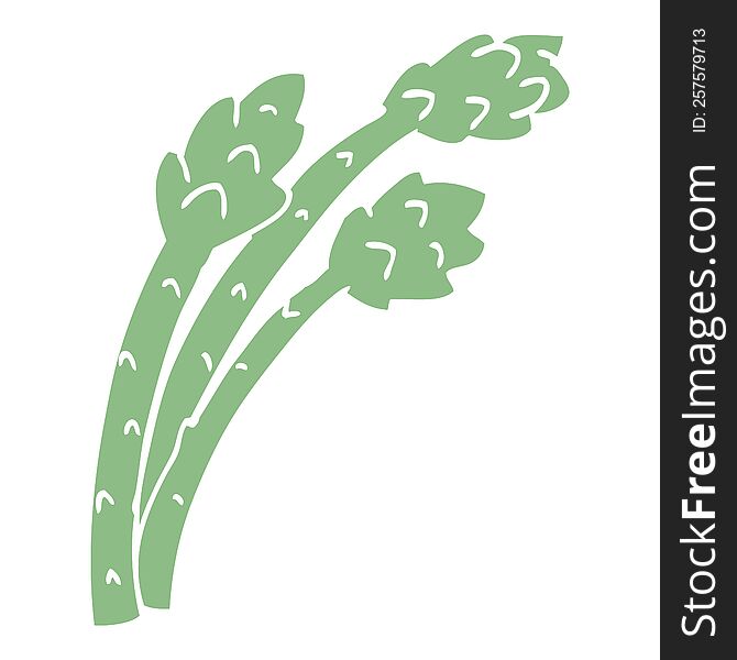 cartoon doodle asparagus plant